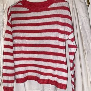 Pink and White Stripped Sweater